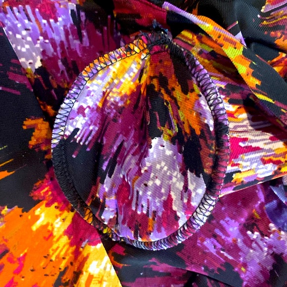 Glamour Purple/Black Abstract Wrap Dress, Size 12 - Picture 4 of 8